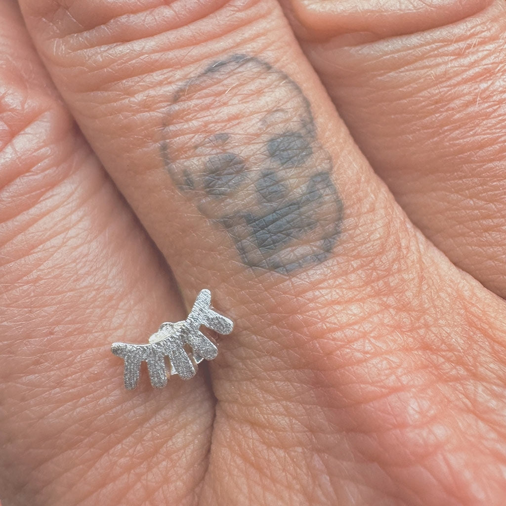 LULU Copenhagen Blink earring 1 pcs brushed Ear stud, 1 pcs Silver