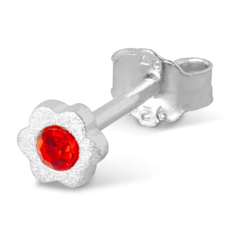 LULU Copenhagen Blomst 1 pcs silver Ear stud, 1 pcs Red