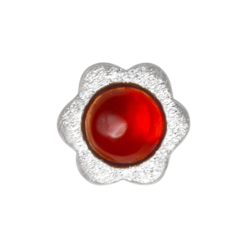 LULU Copenhagen Blomst 1 pcs silver Ear stud, 1 pcs Red Agate