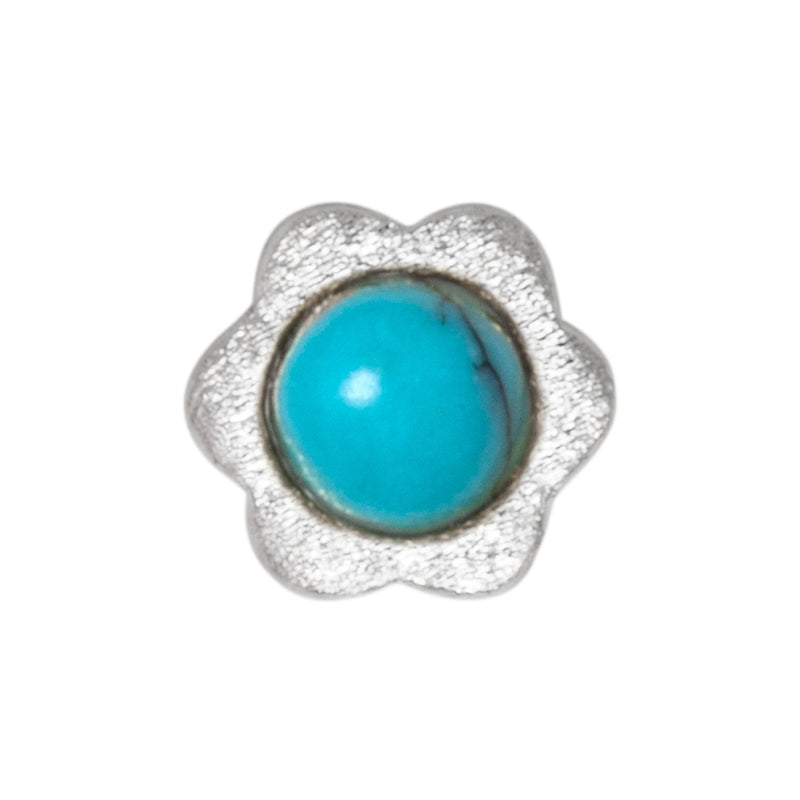 LULU Copenhagen Blomst 1 pcs silver Ear stud, 1 pcs Turquoise