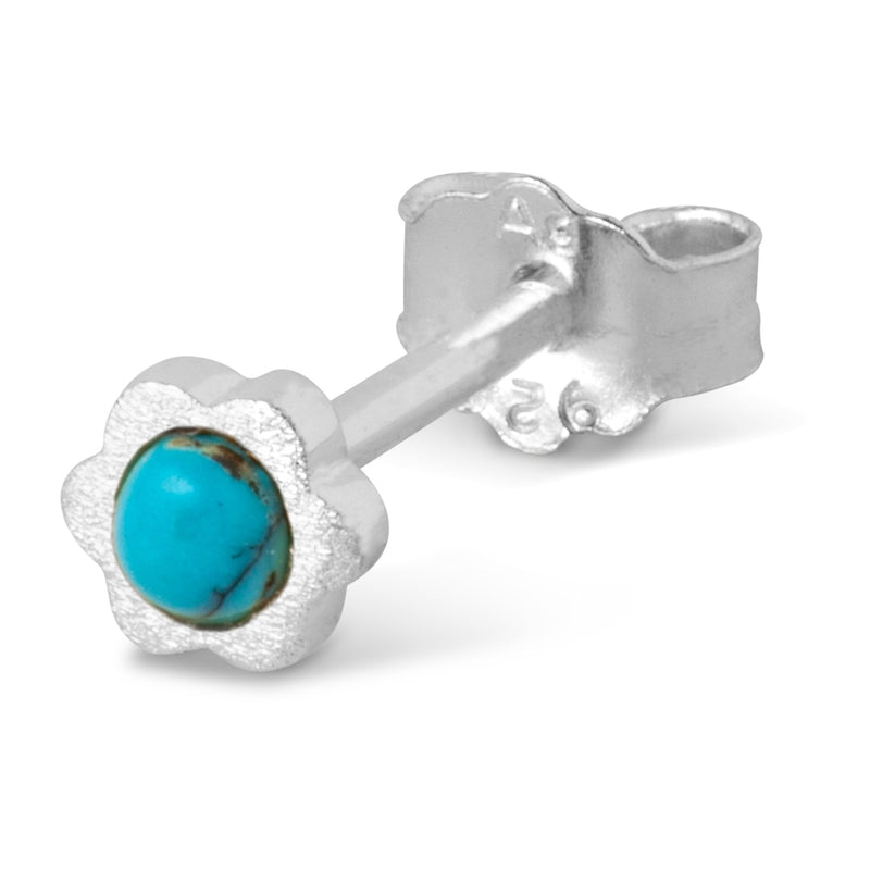 LULU Copenhagen Blomst 1 pcs silver Ear stud, 1 pcs Turquoise