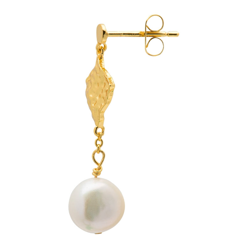 LULU Copenhagen Boheme Pearl 1 pcs Ear stud, 1 pcs Gold plated