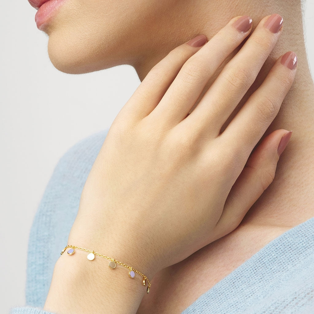 LULU Copenhagen Boho Bracelet gold plated Bracelets Mocha Mousse/Purple