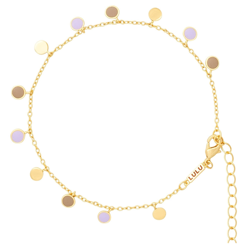 LULU Copenhagen Boho Bracelet gold plated Bracelets Mocha Mousse/Purple