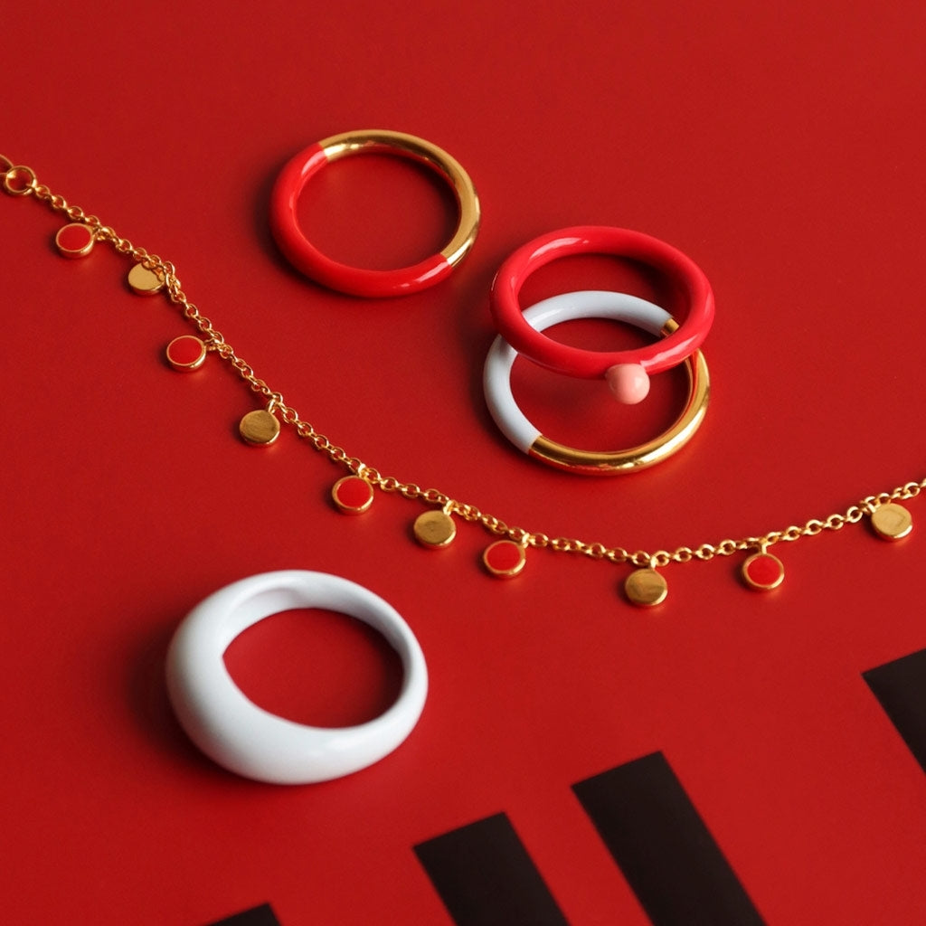 LULU Copenhagen Boho Bracelet gold plated Bracelets Passion Red