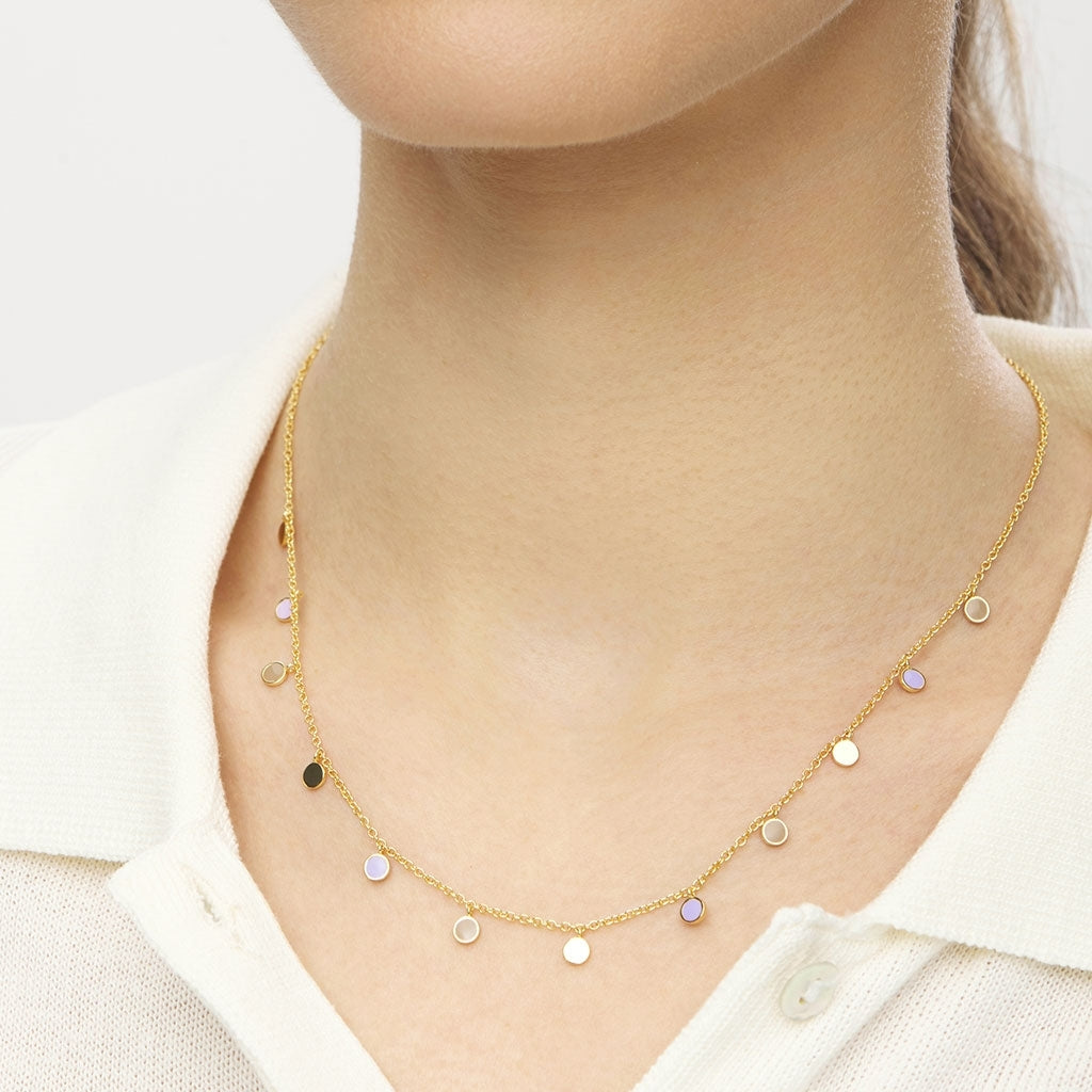 LULU Copenhagen Boho Necklace gold plated Necklaces Mocha Mousse/Purple