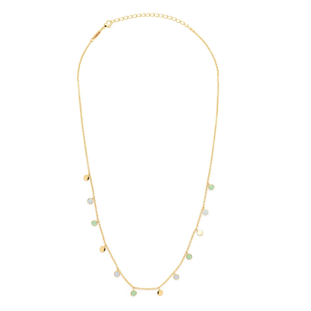 LULU Copenhagen Boho Necklace gold plated Necklaces Skyride Blue/Seasalt Green