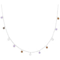 Boho Necklace silver plated - Mocha Mousse/Purple