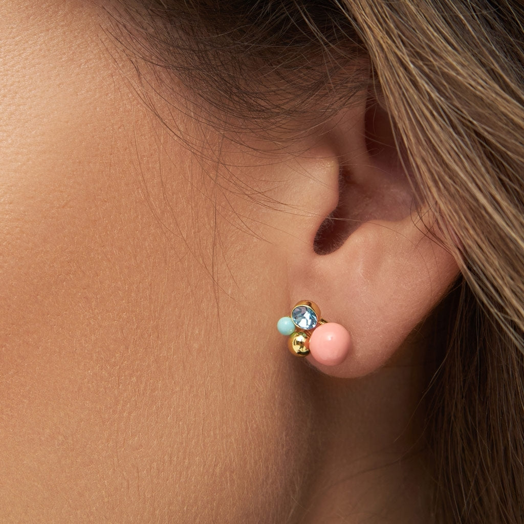 LULU Copenhagen Bouquet Burnt Coral earring 1 pcs Ear stud, 1 pcs Gold plated