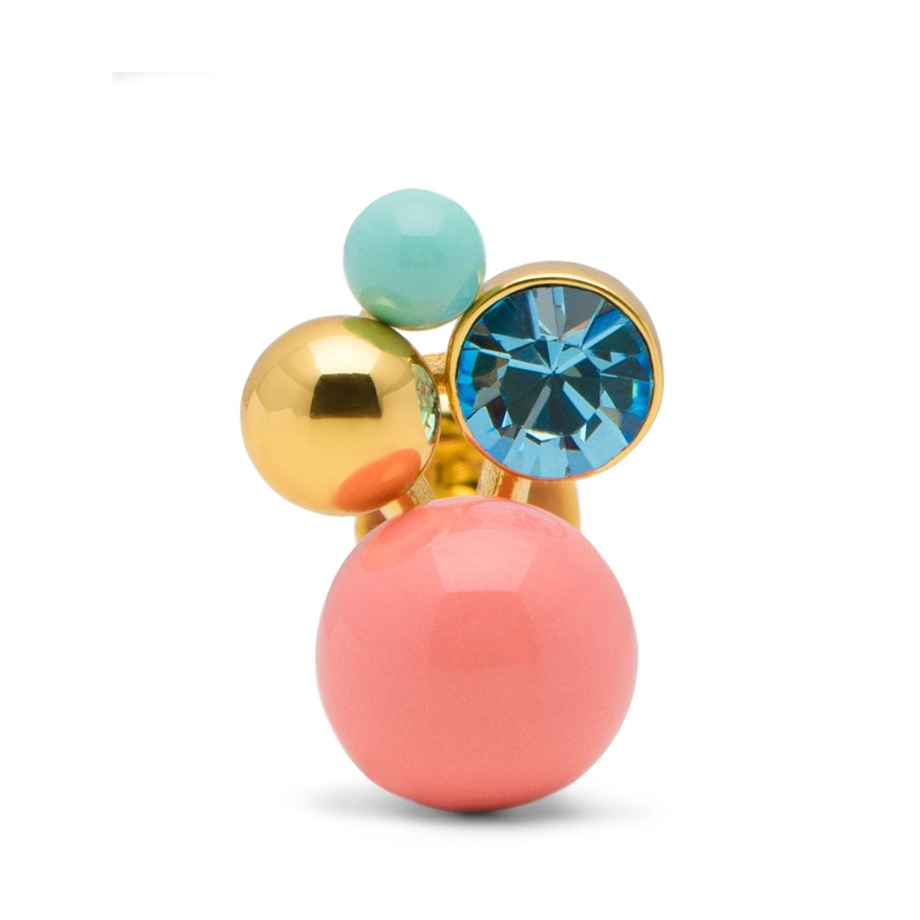 LULU Copenhagen Bouquet Burnt Coral earring 1 pcs Ear stud, 1 pcs Gold plated