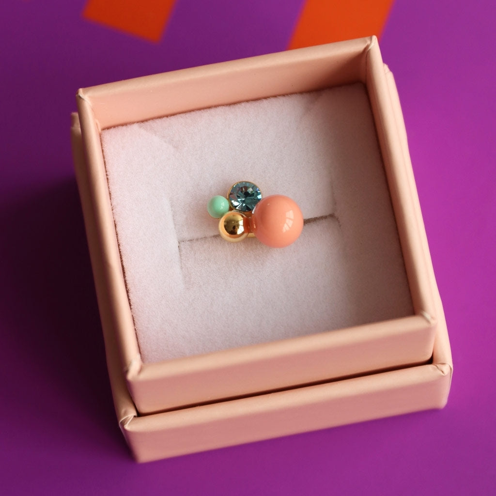 LULU Copenhagen Bouquet Burnt Coral earring 1 pcs Ear stud, 1 pcs Gold plated
