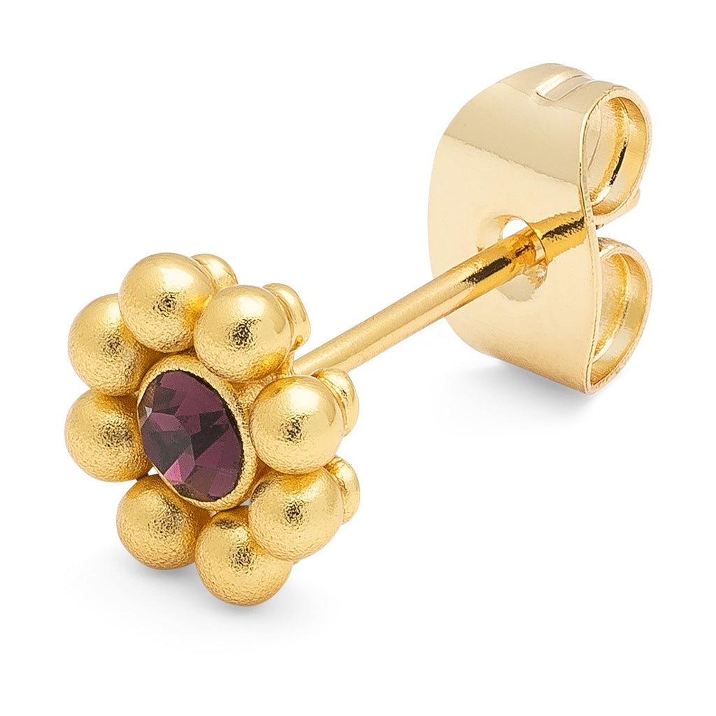 LULU Copenhagen Bouquet Crystal Flower earring 1 pcs Ear stud, 1 pcs Amethyst