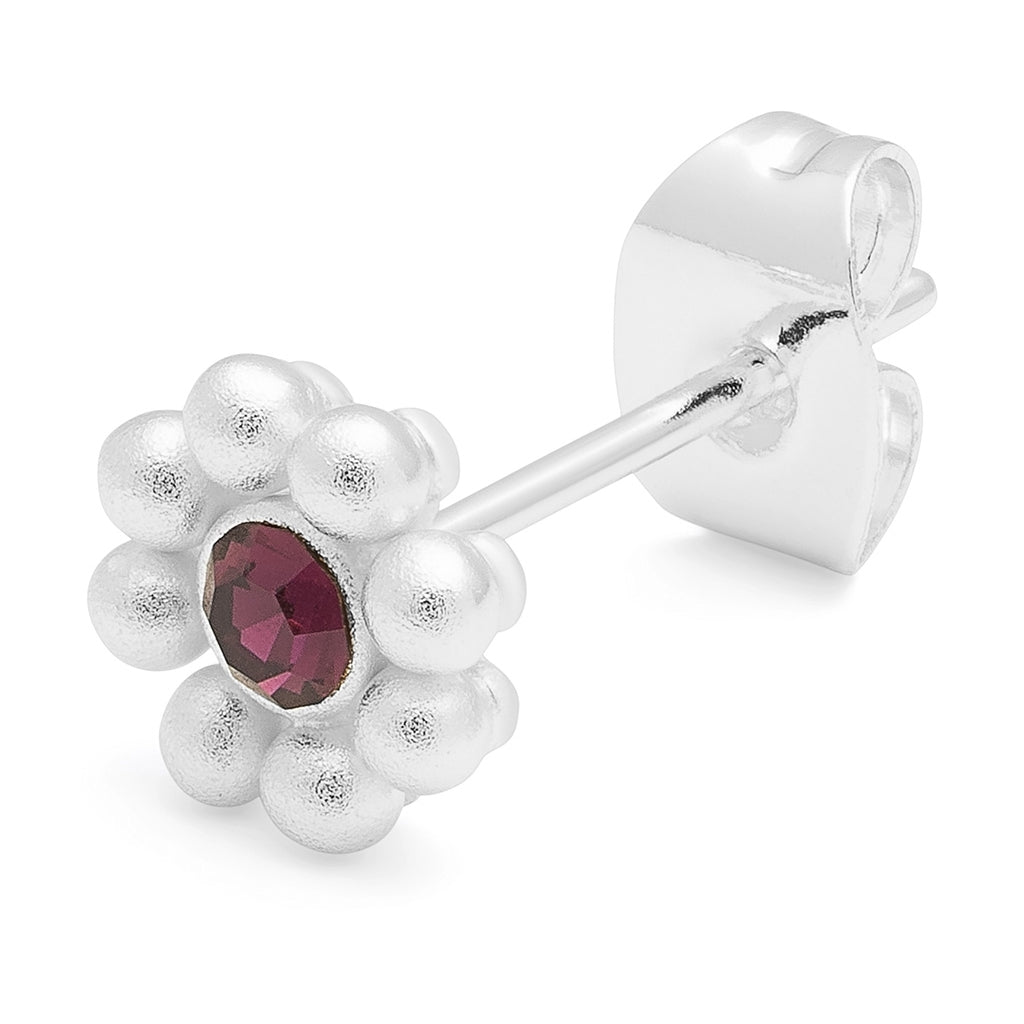 LULU Copenhagen Bouquet Crystal Flower earring 1 pcs Ear stud, 1 pcs Amethyst