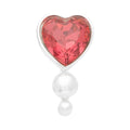 Bouquet Crystal Heart earring 1 pcs - Silver Plated
