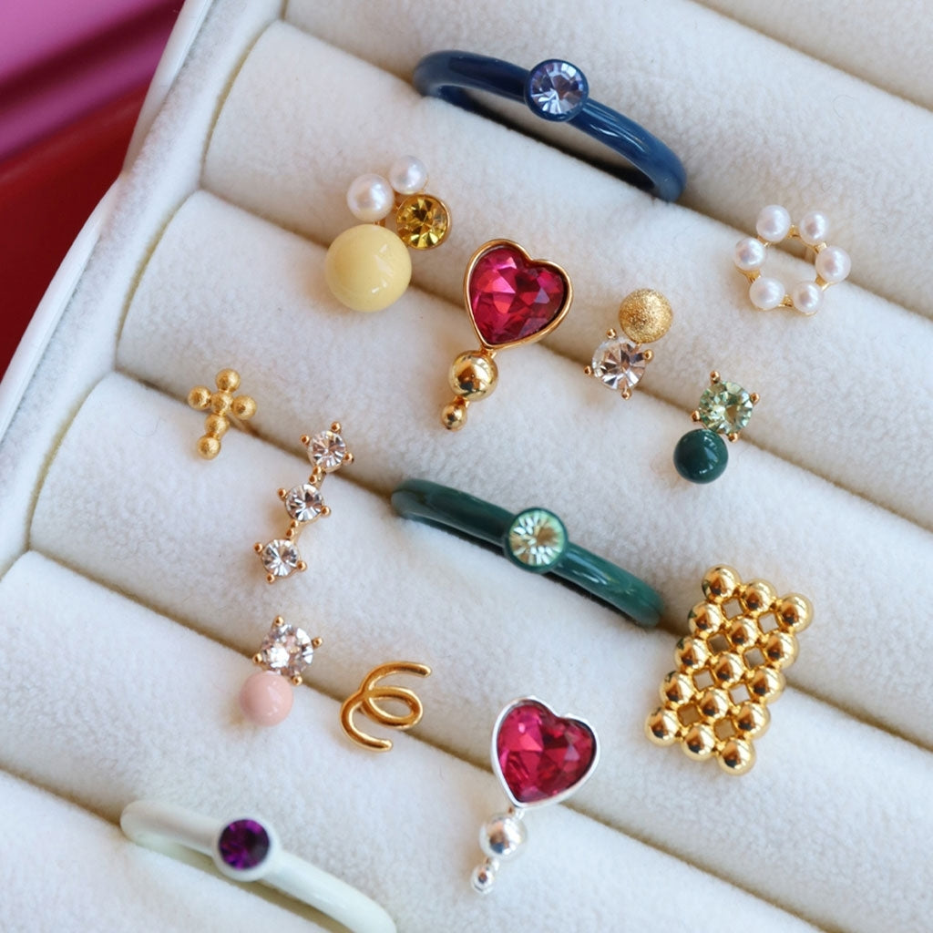 LULU Copenhagen Bouquet Lemon earring 1 pcs Ear stud, 1 pcs Gold plated
