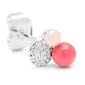 Bouquet Plate earring 1 pcs - Silver Plated