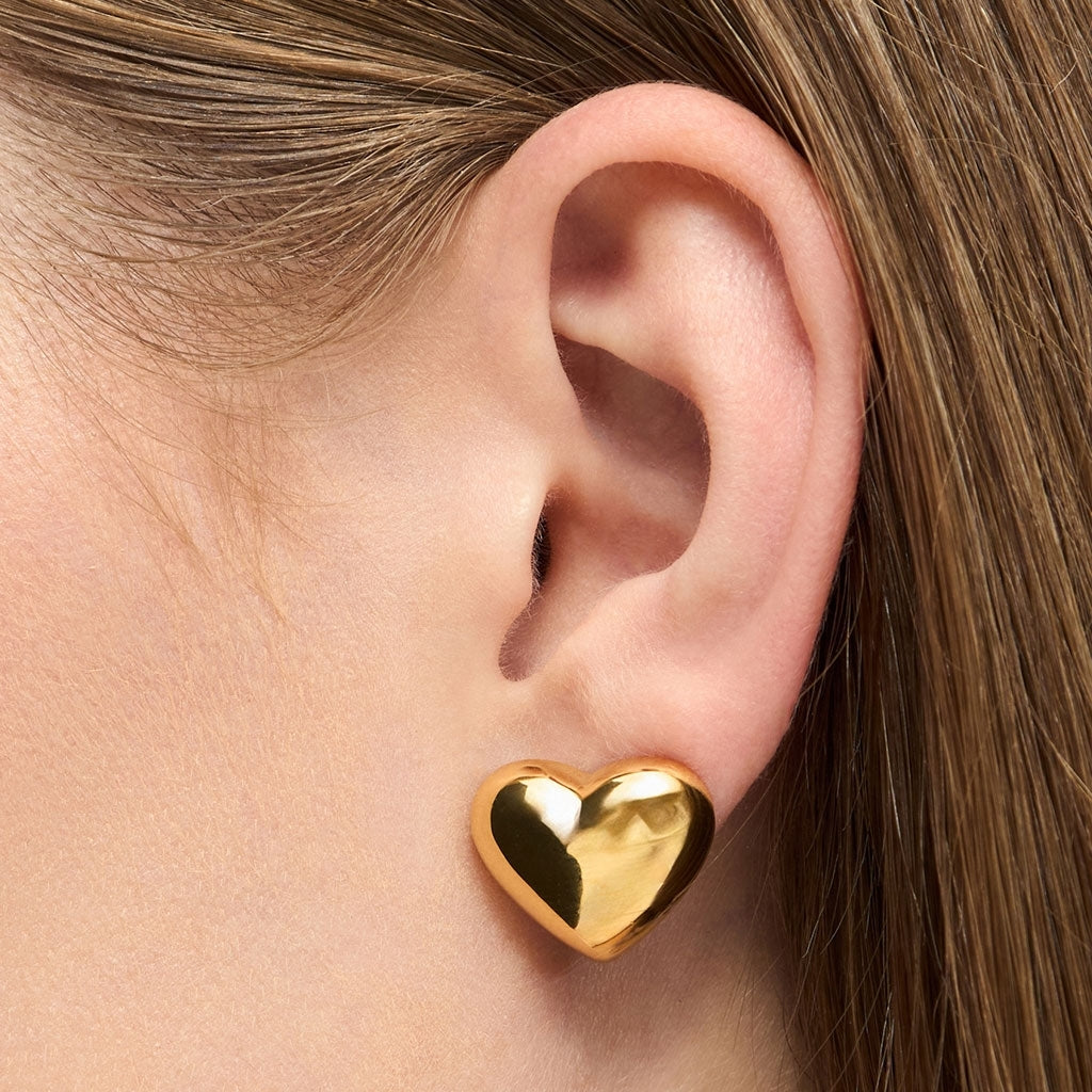 LULU Copenhagen Bubble Heart earring 1 pcs Ear stud, 1 pcs Gold plated