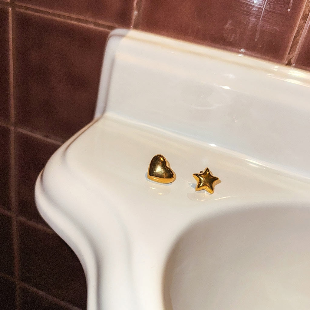 LULU Copenhagen Bubble Heart earring 1 pcs Ear stud, 1 pcs Gold plated