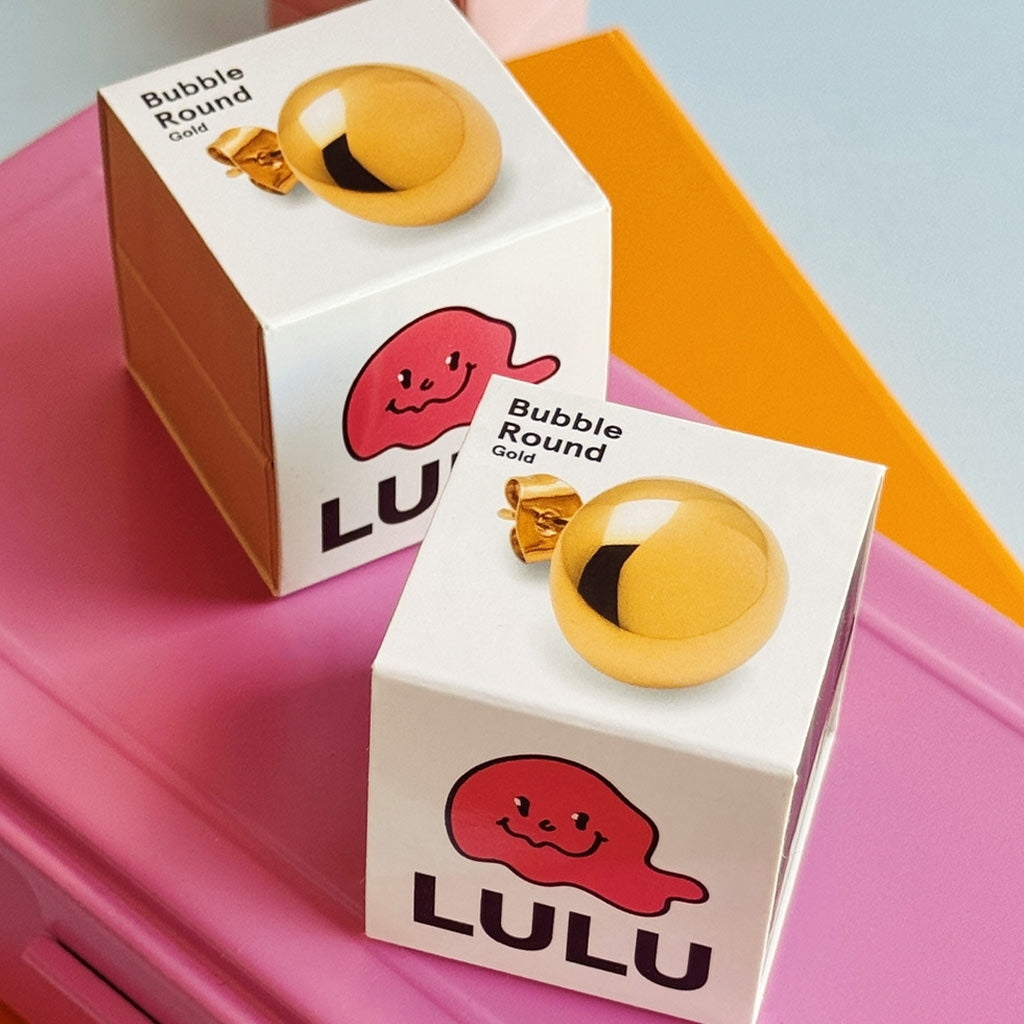 LULU Copenhagen Bubble Round earring 1 pcs Ear stud, 1 pcs Gold plated