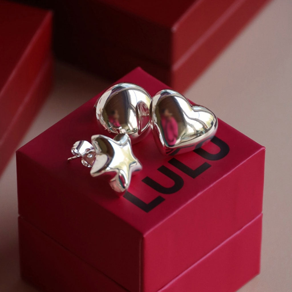 LULU Copenhagen Bubble Round earring 1 pcs Ear stud, 1 pcs Silver Plated
