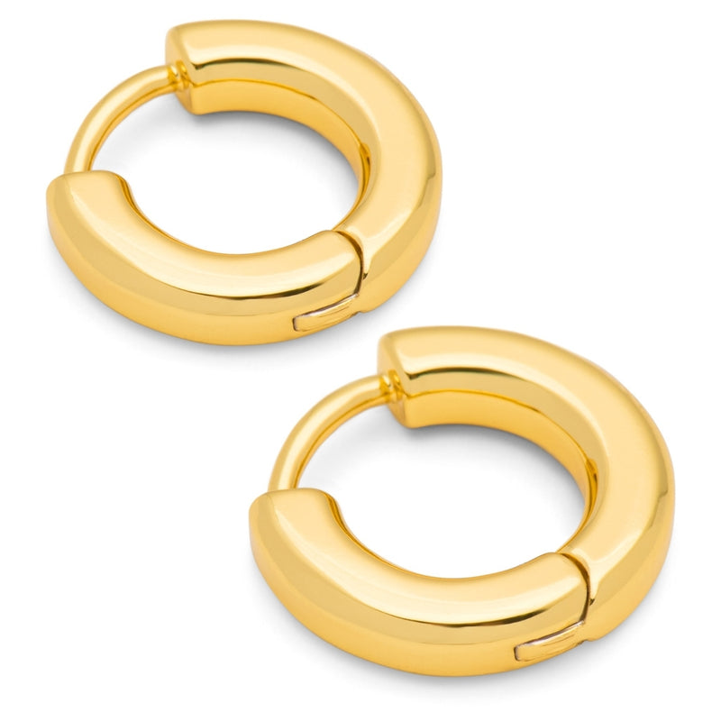 LULU Copenhagen Buckle Hoops Large Pair Hoops Gold plated