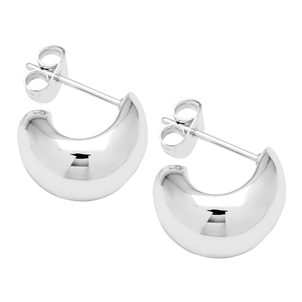 LULU Copenhagen Chunky Drop Hoops pair Hoops Silver Plated
