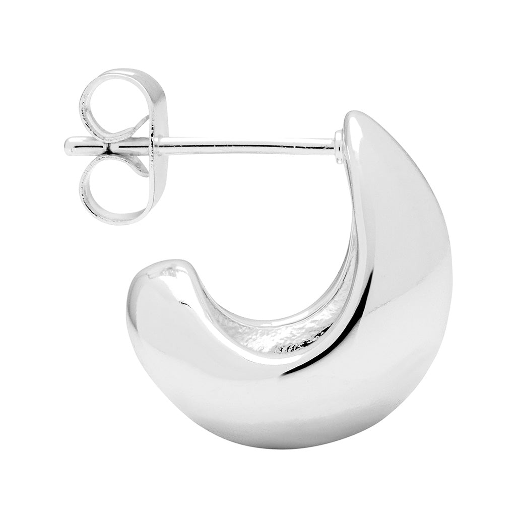 LULU Copenhagen Chunky Drop Hoops pair Hoops Silver Plated