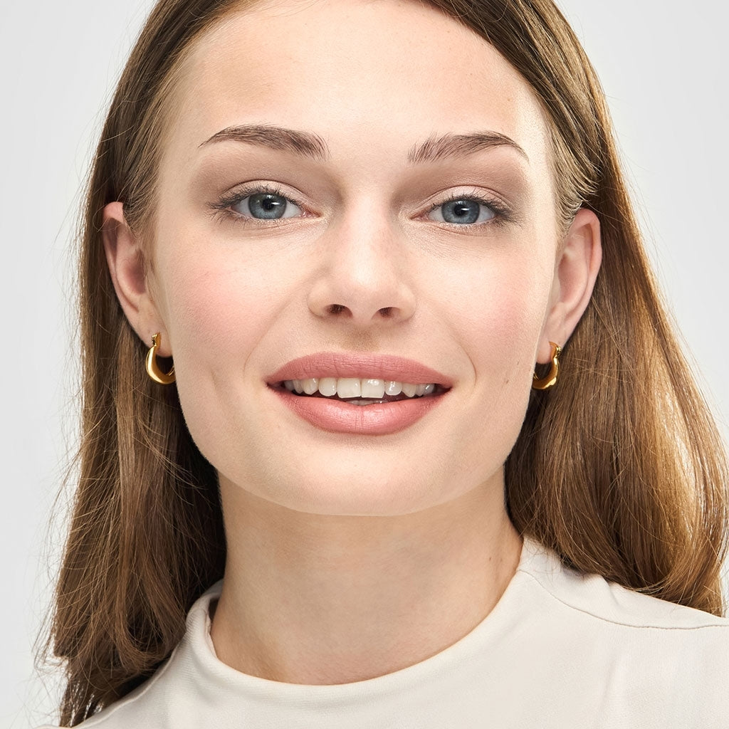 LULU Copenhagen Chunky Heavy Hoops pair Hoops Gold plated