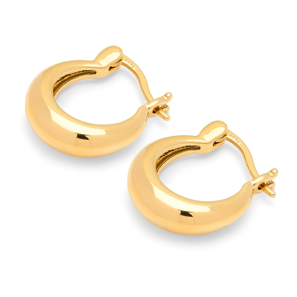 LULU Copenhagen Chunky Heavy Hoops pair Hoops Gold plated