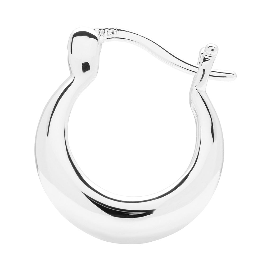 LULU Copenhagen Chunky Heavy Hoops pair Hoops Silver Plated