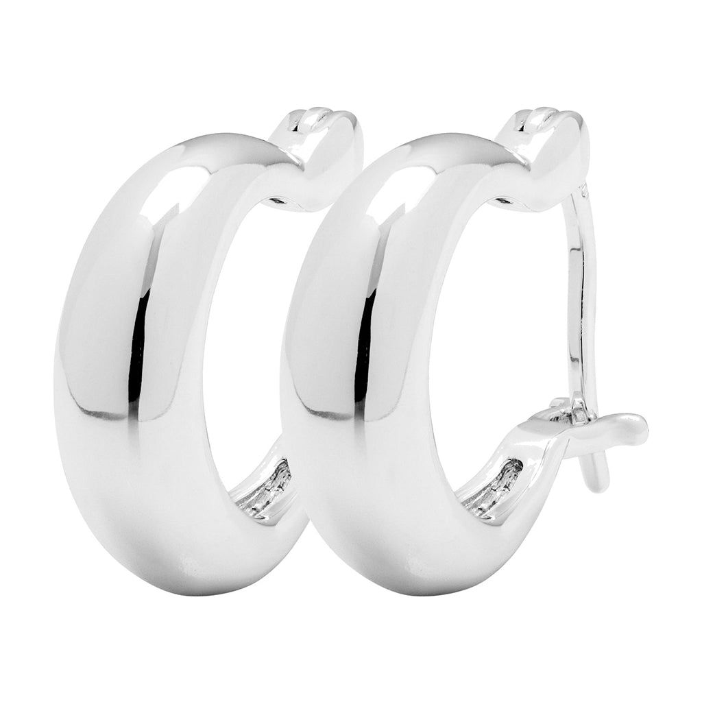 LULU Copenhagen Chunky Heavy Hoops pair Hoops Silver Plated