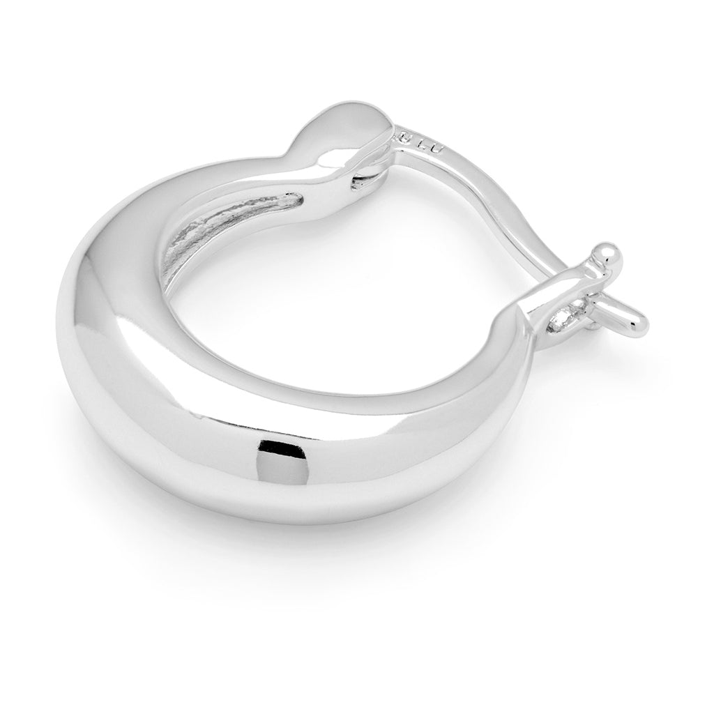 LULU Copenhagen Chunky Heavy Hoops pair Hoops Silver Plated