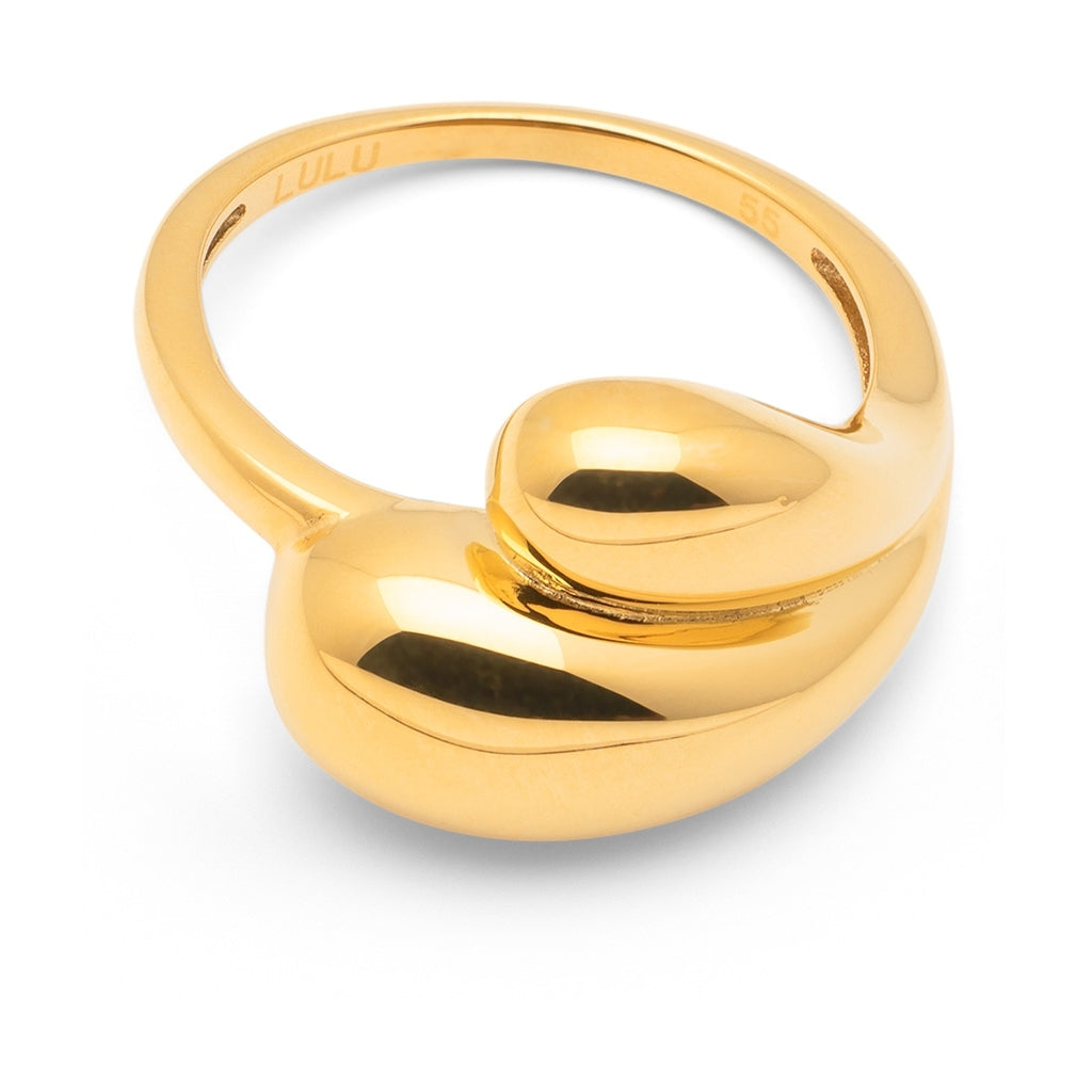 LULU Copenhagen Chunky Soft Drops Ring Rings Gold plated