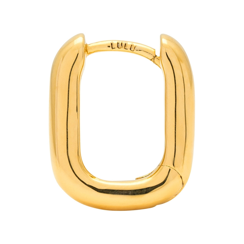 LULU Copenhagen Chunky Square Hoops pair Hoops Gold plated