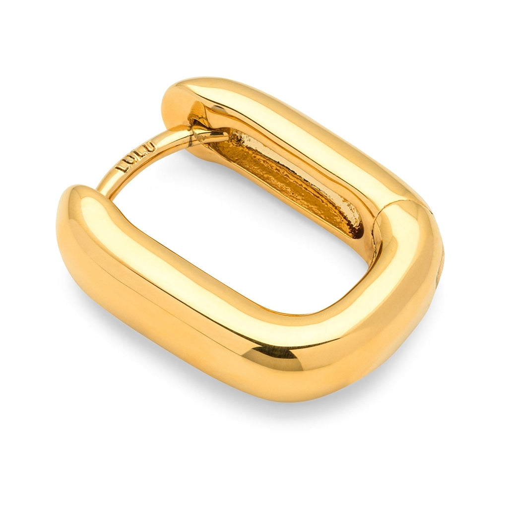 LULU Copenhagen Chunky Square Hoops pair Hoops Gold plated