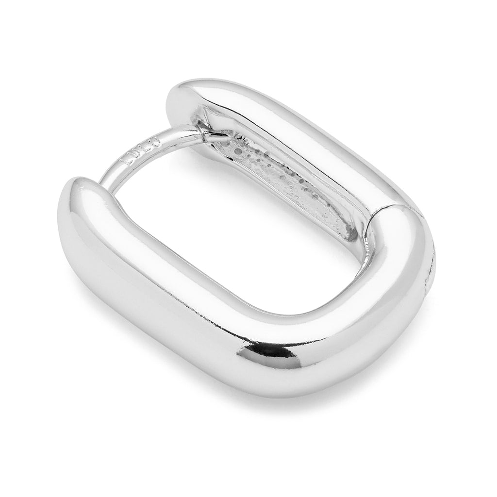LULU Copenhagen Chunky Square Hoops pair Hoops Silver Plated