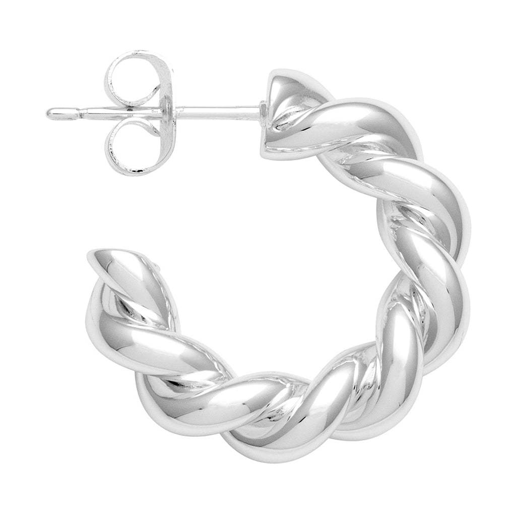 LULU Copenhagen Chunky Twisted Hoops pair Hoops Silver Plated