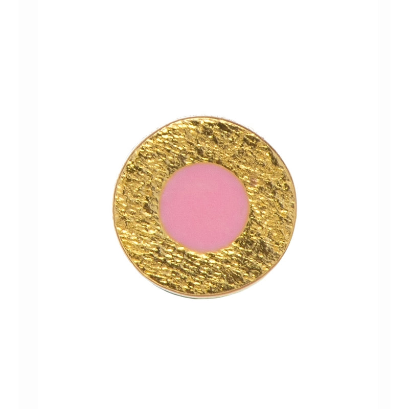 LULU Copenhagen Circle 1 pcs - gold plated Ear stud, 1 pcs Pink