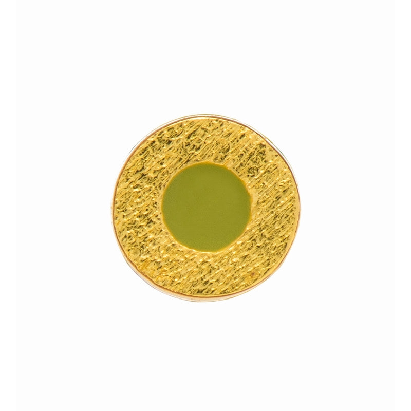 LULU Copenhagen Circle 1 pcs - gold plated Ear stud, 1 pcs Willow Green