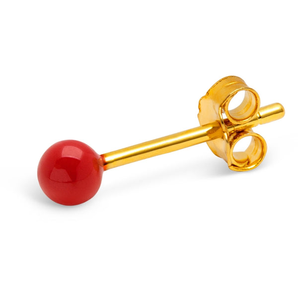 LULU Copenhagen Color Ball 1 pcs Ear stud, 1 pcs Passion Red