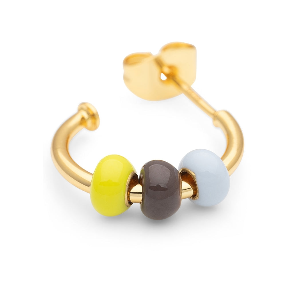 LULU Copenhagen Color Ball 3 Hoops pair - gold plated Hoops Poetry