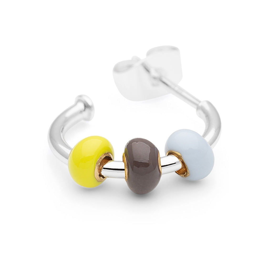 LULU Copenhagen Color Ball 3 Hoops pair - silver plated Hoops Poetry