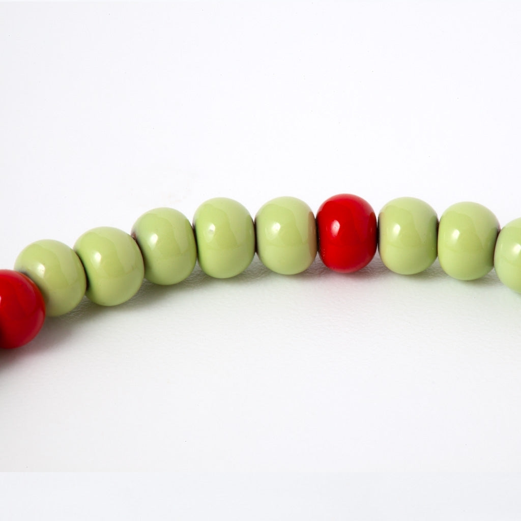 LULU Copenhagen Color Ball Bracelet Bracelets Silk Light Green/Passion Red