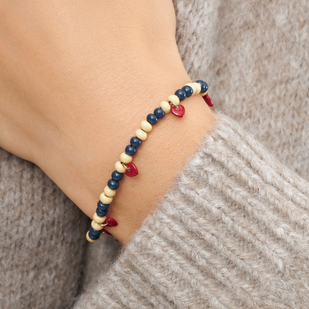 LULU Copenhagen Color Ball Heart Bracelet Bracelets Soft Yellow/Retro Dark Blue