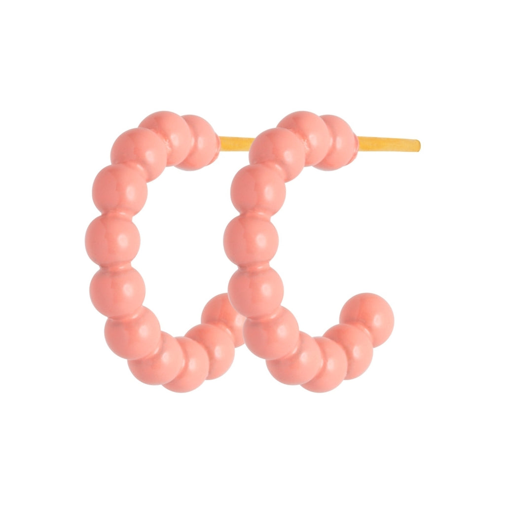 LULU Copenhagen Color Ball Hoops - Small - Pair Hoops Burnt Coral