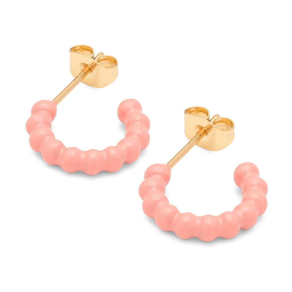 LULU Copenhagen Color Ball Hoops - Small - Pair Hoops Burnt Coral