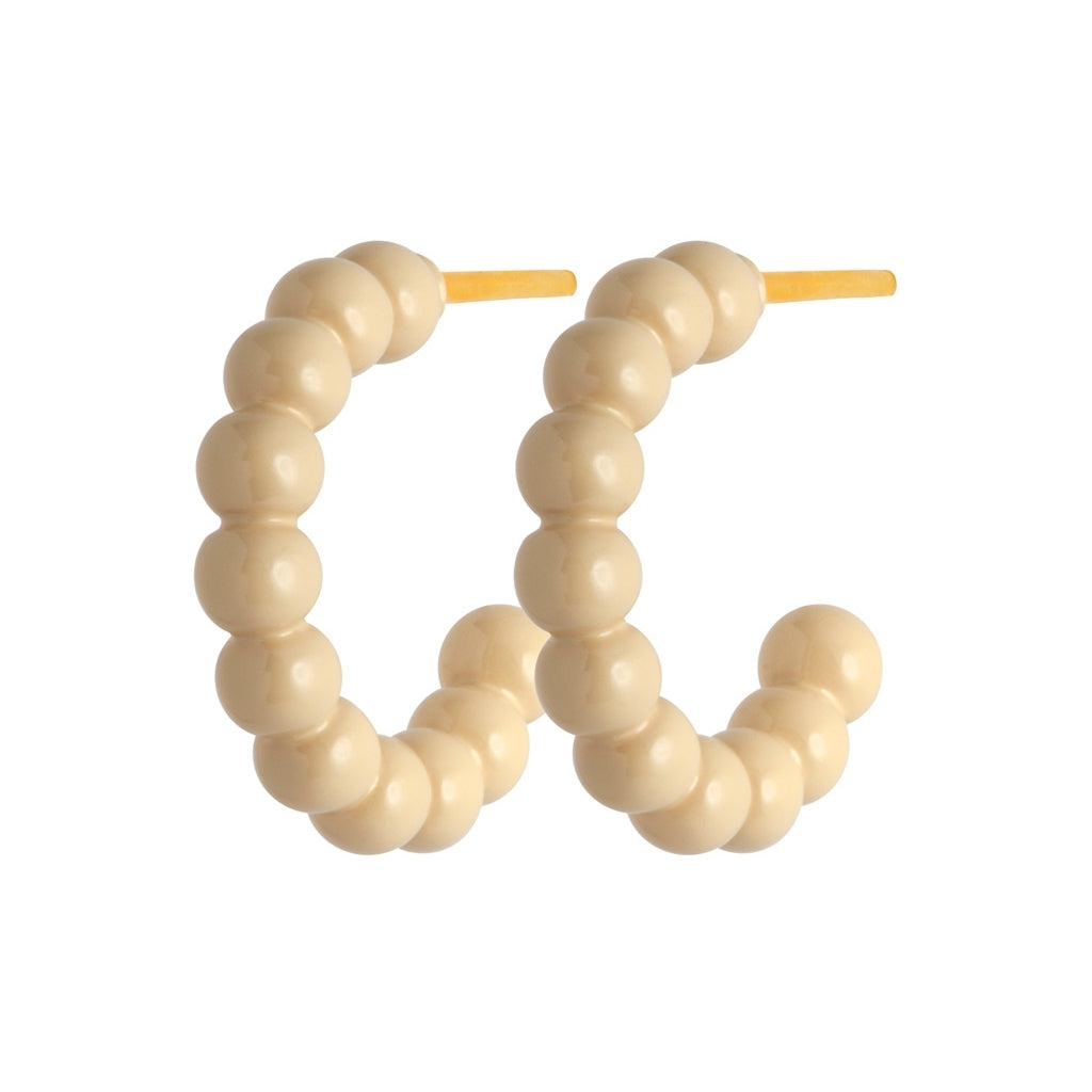 LULU Copenhagen Color Ball Hoops - Small - Pair Hoops Buttercream