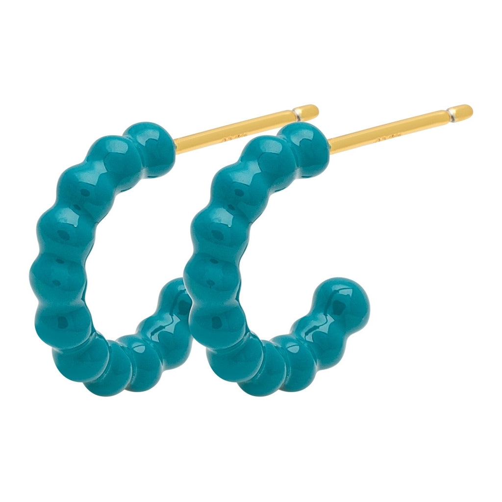 LULU Copenhagen Color Ball Hoops - Small - Pair Hoops Retro Blue