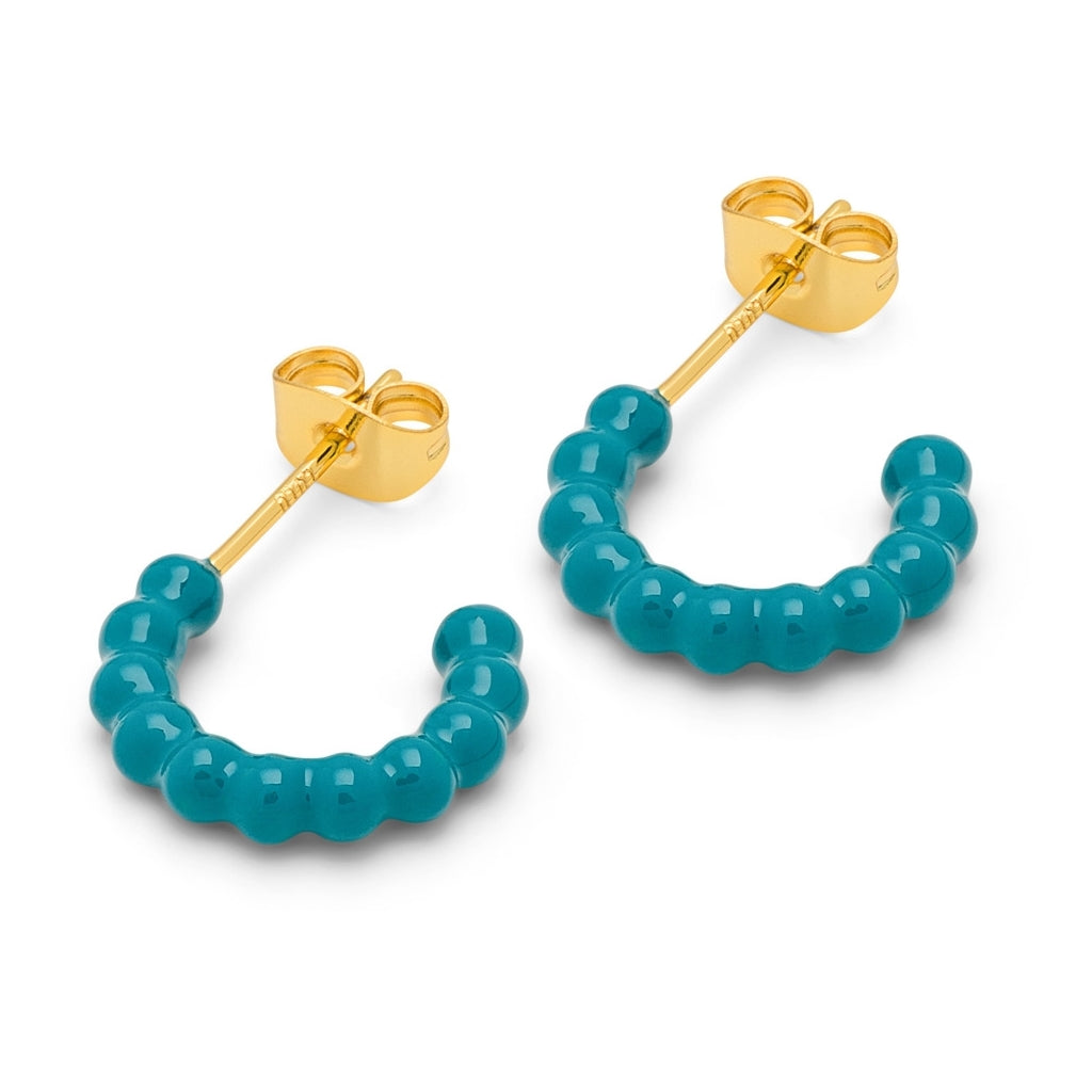 LULU Copenhagen Color Ball Hoops - Small - Pair Hoops Retro Blue