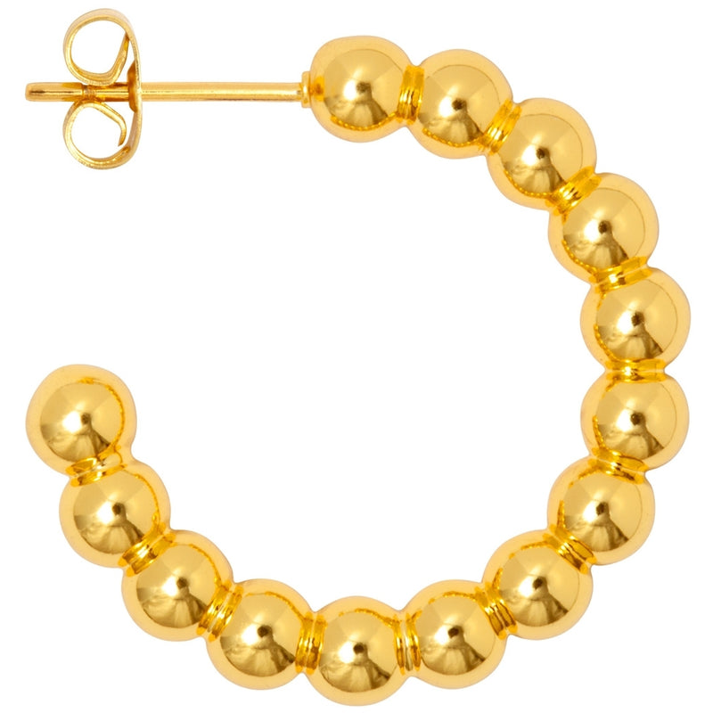 Elise 3mm Ball Beads 20mm Hoop Earrings in Sterling Silver — The Jewel Shop